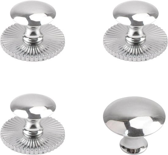 Pomelli a gomito rotondi 4 pezzi - Maniglie in acciaio inox per armadi e cassetti - Tiranti per armadi e cassetti - Finestra chiusura - Adesivo self-locking/forata