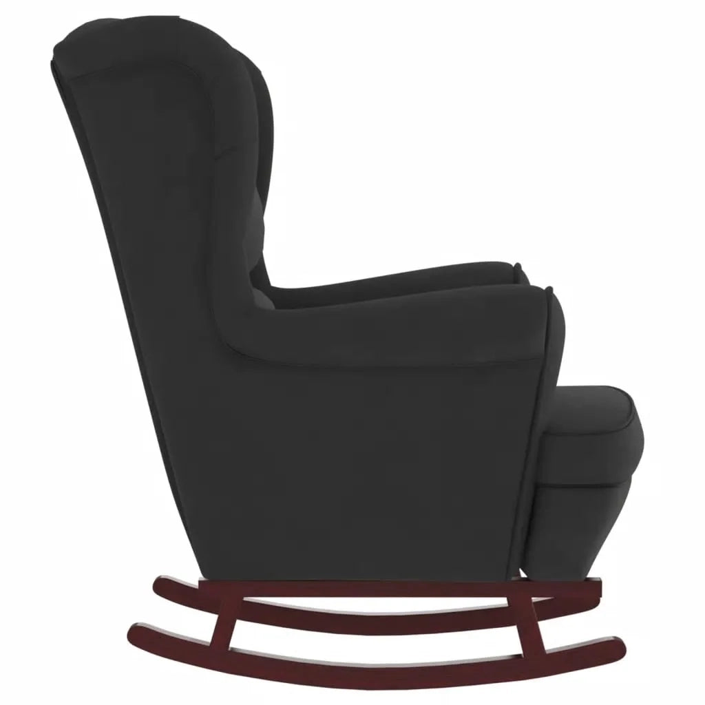 Sedia a dondolo con schienale alto in velluto nero CFW6868339