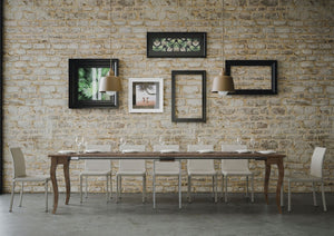 Consolle Allungabile in Legno H77x48x90/308cm Olanda Noce Classica