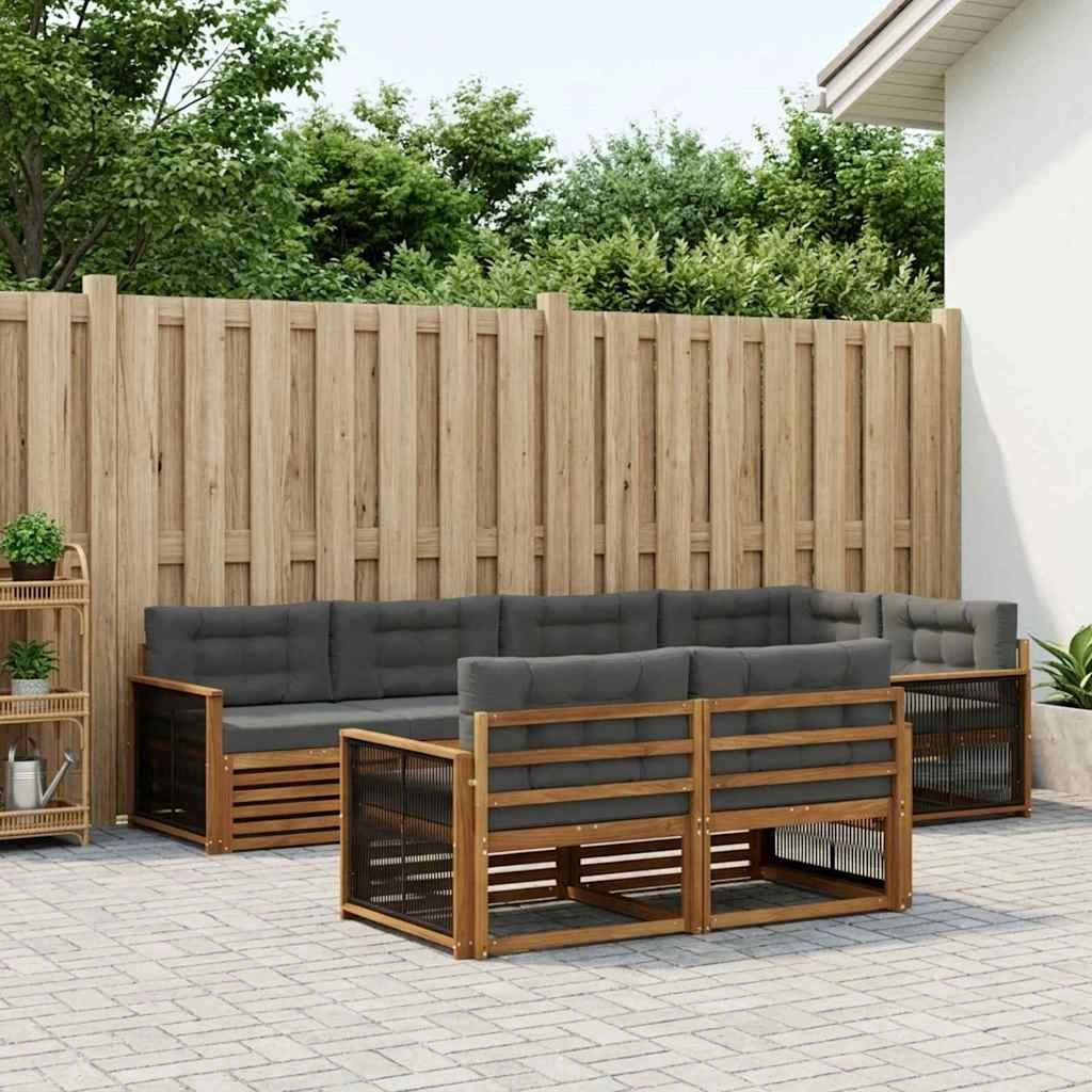 Set di divani da esterno 7 pz Naturale e Antracite 3383475