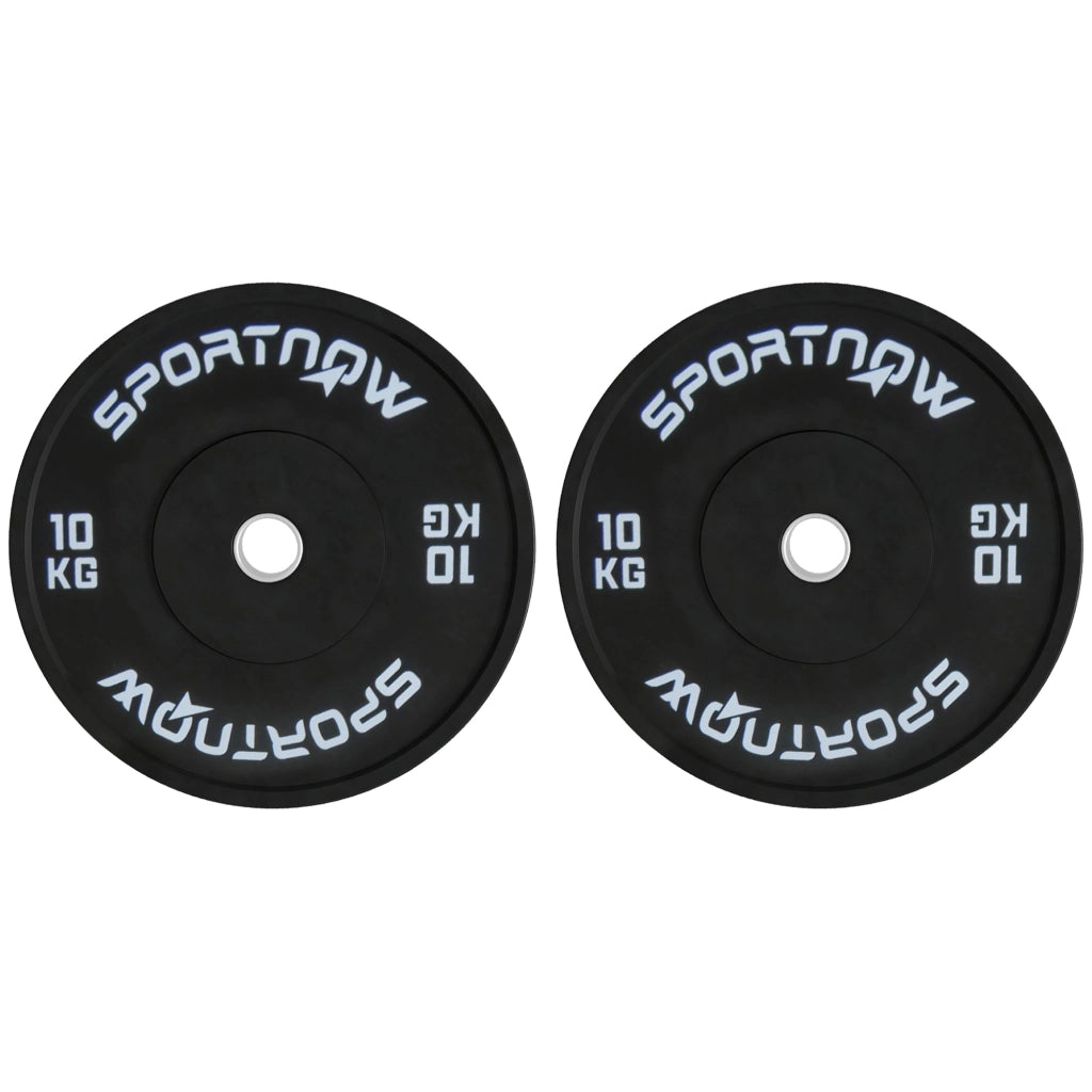 Set di 2 Dischi Palestra da 10kg per Bilanciere e Manubri con Attacco ?5cm, Nero