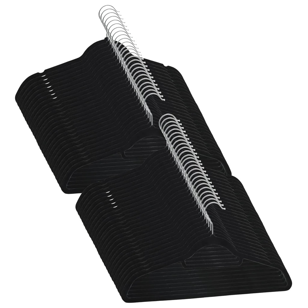 Set Appendiabiti 50 pz Antiscivolo Nero in Velluto CFW9238997