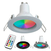 Trade Shop - Faretto Led 6w Incasso 6 Cm Tondo Rgb+6000k Rgbw Gu10 Effetti Luce Colorata 230v -