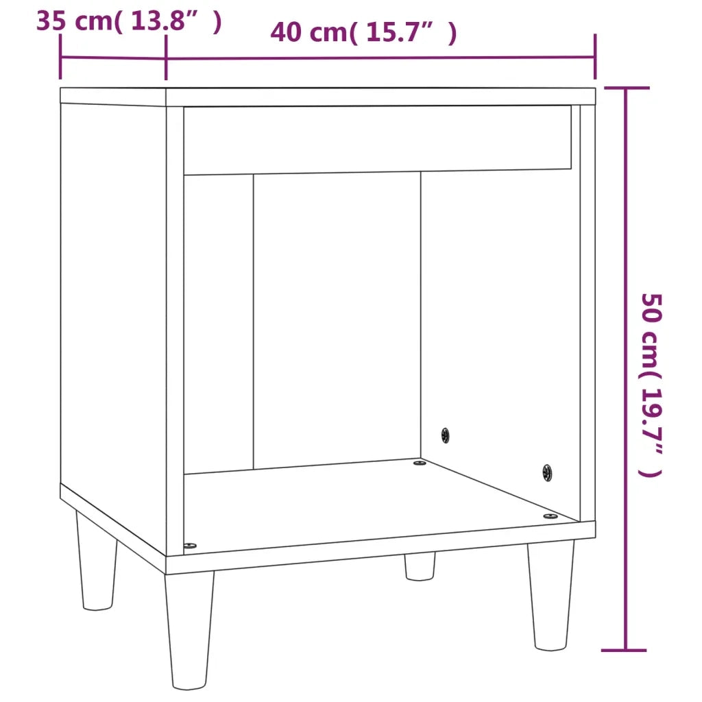 Comodino-Tavolino da notte Nero 40x35x50 cm in Legno Multistrato 523472