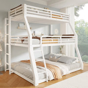Letto a castello triplo in metallo 140x200 cm; bianco