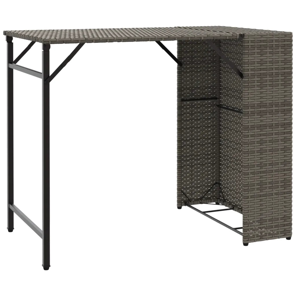 Set da Pranzo da Giardino Pieghevole 5 pz Grigio in Polyrattan