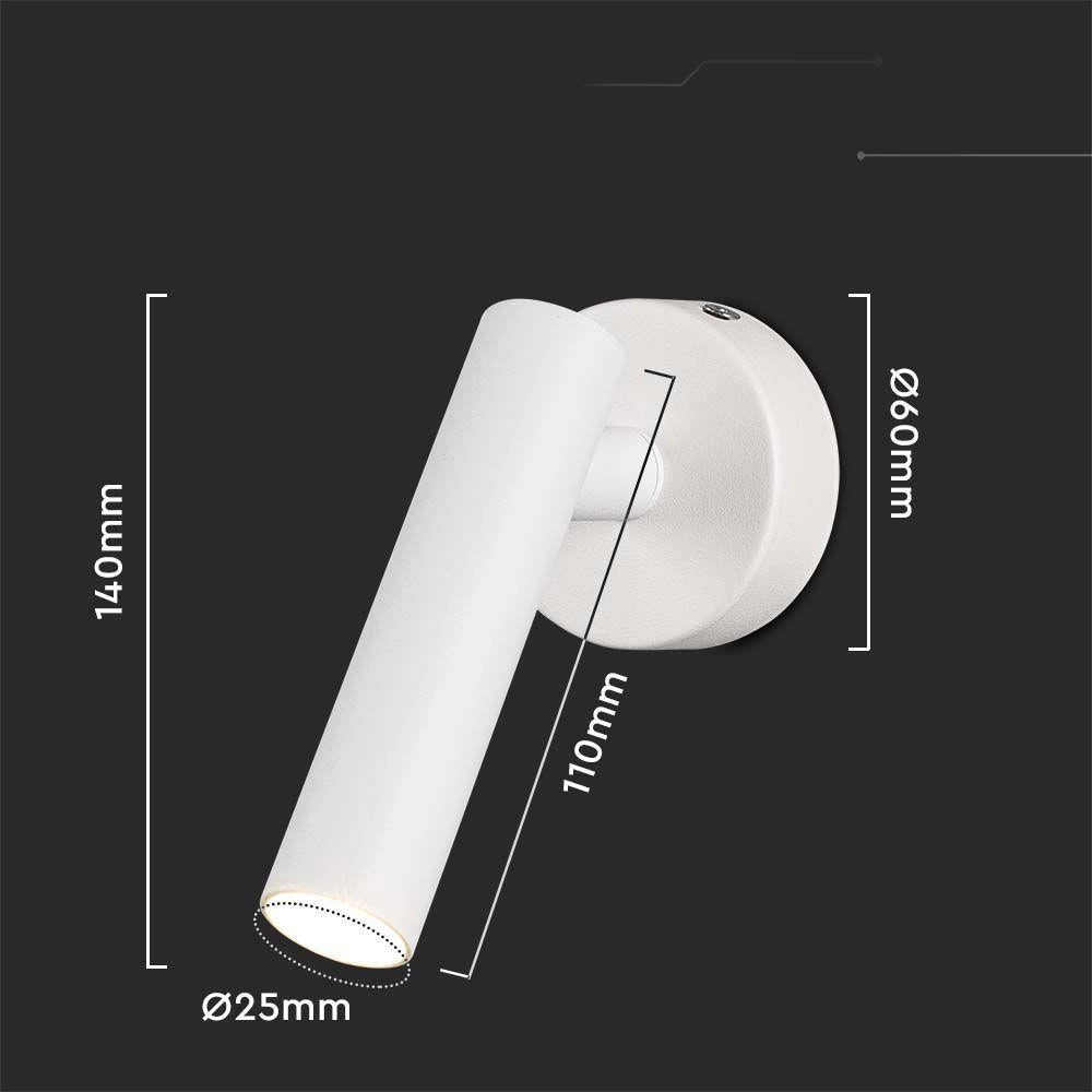 Applique LED V-TAC VT-412 2W 3000K 150lm bianca letto