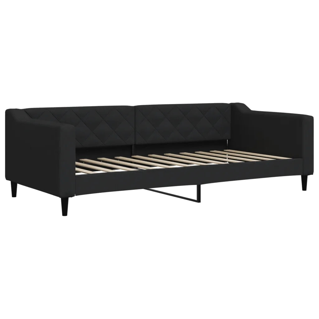 Divano Letto con Letto Estraibile Nero 90x200 cm in Tessuto 3197428