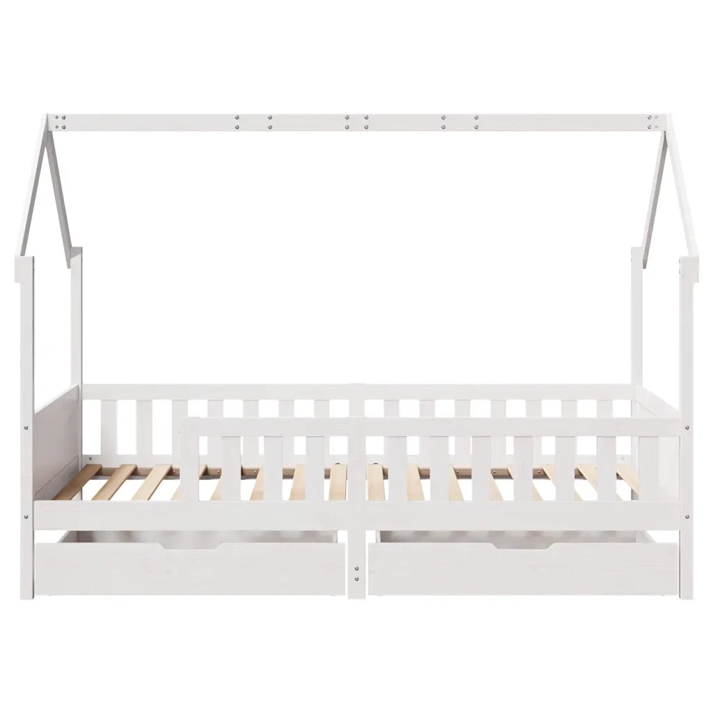 Giroletto per Bambini con Cassetti 90x190cm Legno Massello Pino