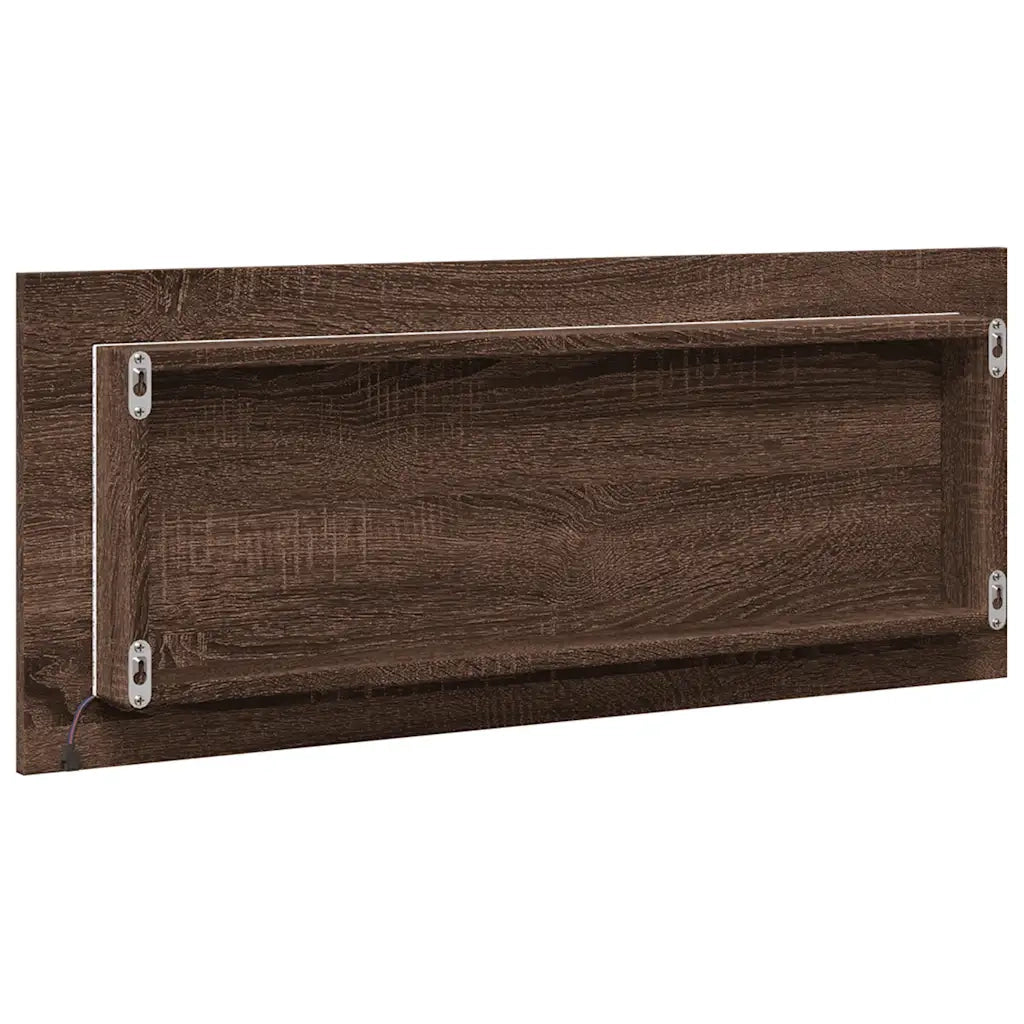 Specchio da Bagno LED-Specchio decorativo con LED Rovere Marrone 100x8,5x37cm in Truciolato