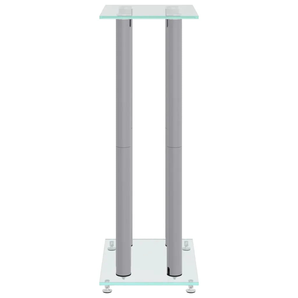 Pedane Casse 2 pz Argento Vetro Temperato Design a 4 Pilastri CFW4970722