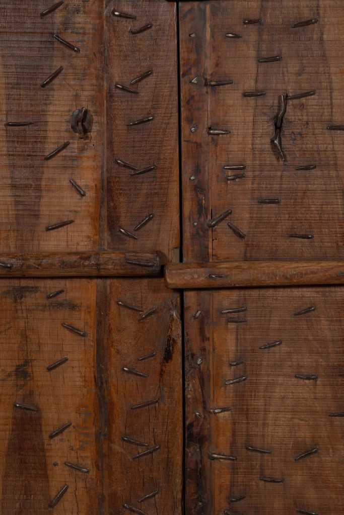 Biscottini Porta portone in legno massello e ferro da interno o da esterno vecchia e antica medievale scorrevole