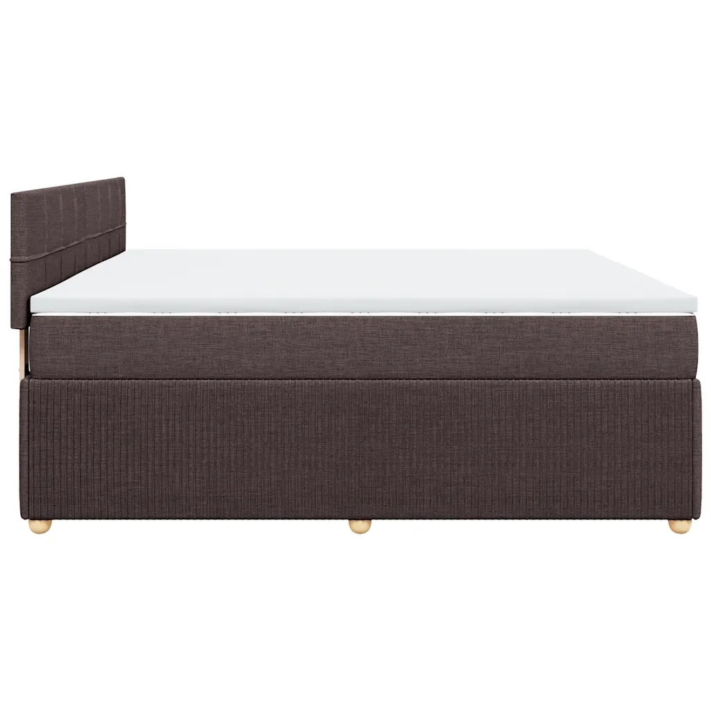 vidaXL Giroletto a Molle con Materasso Marrone Scuro 180x200cm Tessuto