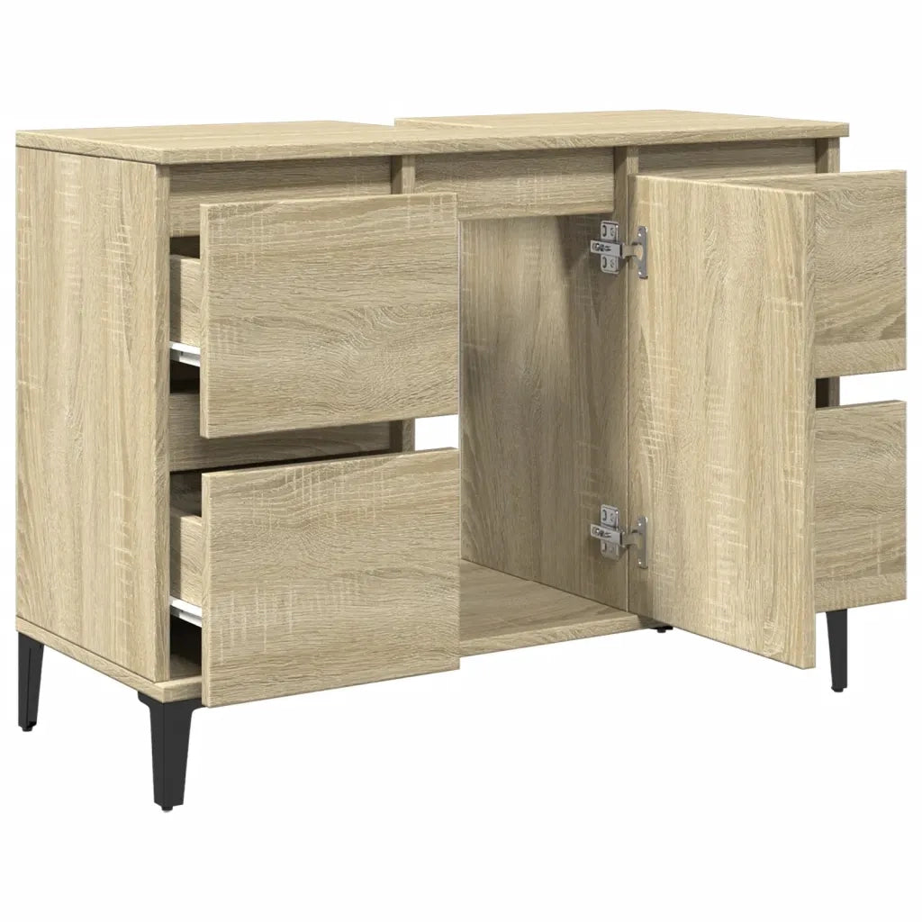 Mobile Lavabo Rovere Sonoma 80x33x60 cm in Legno Multistrato