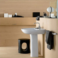 Lavabo con colonna Geberit 55 cm in ceramica bianco  Selnova