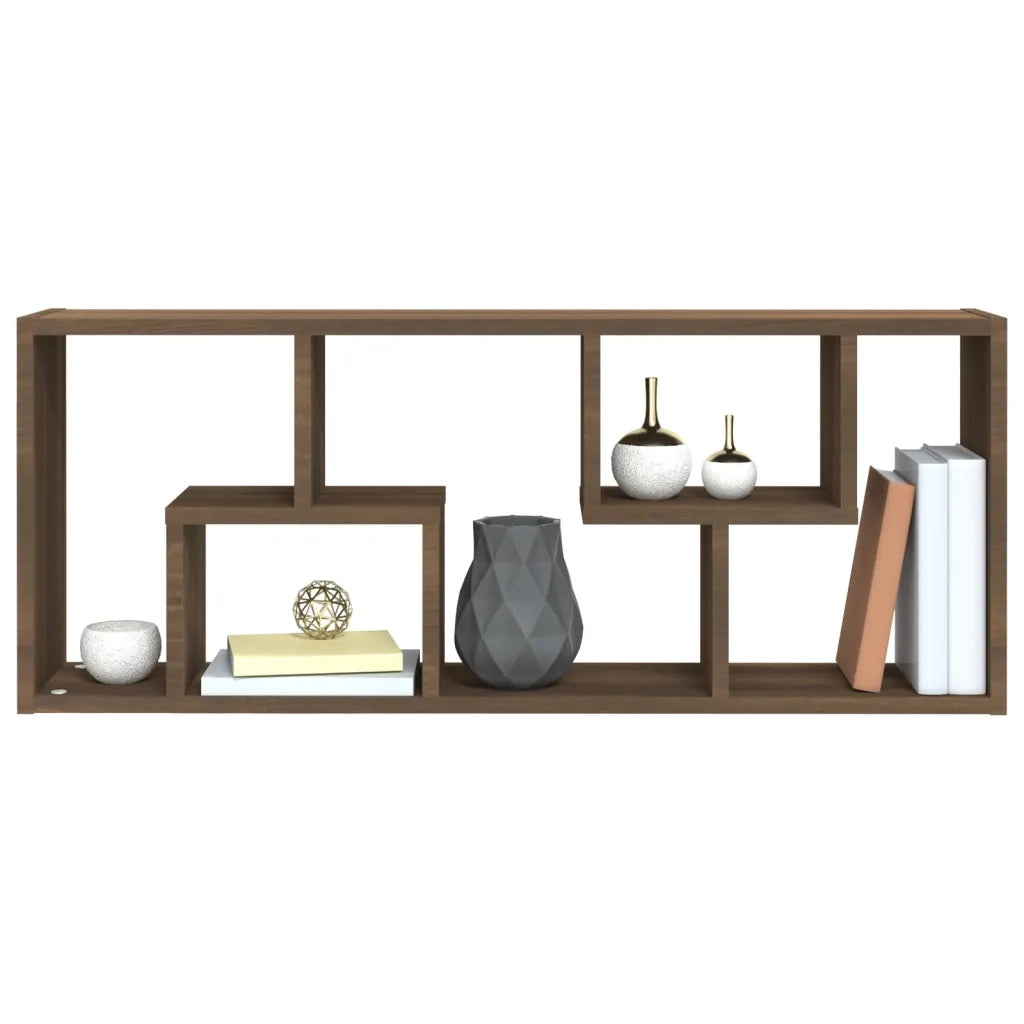 Mensola a Muro Rovere Marrone 36x16x90 cm in Legno Multistrato 815848