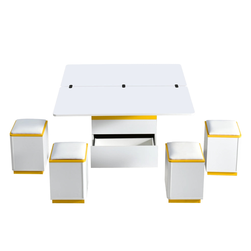 Tavolino da Caff¨¨ Allungabile e Pieghevole ¨C Xylo ¨C Bianco Lucido 100x50x43 cm