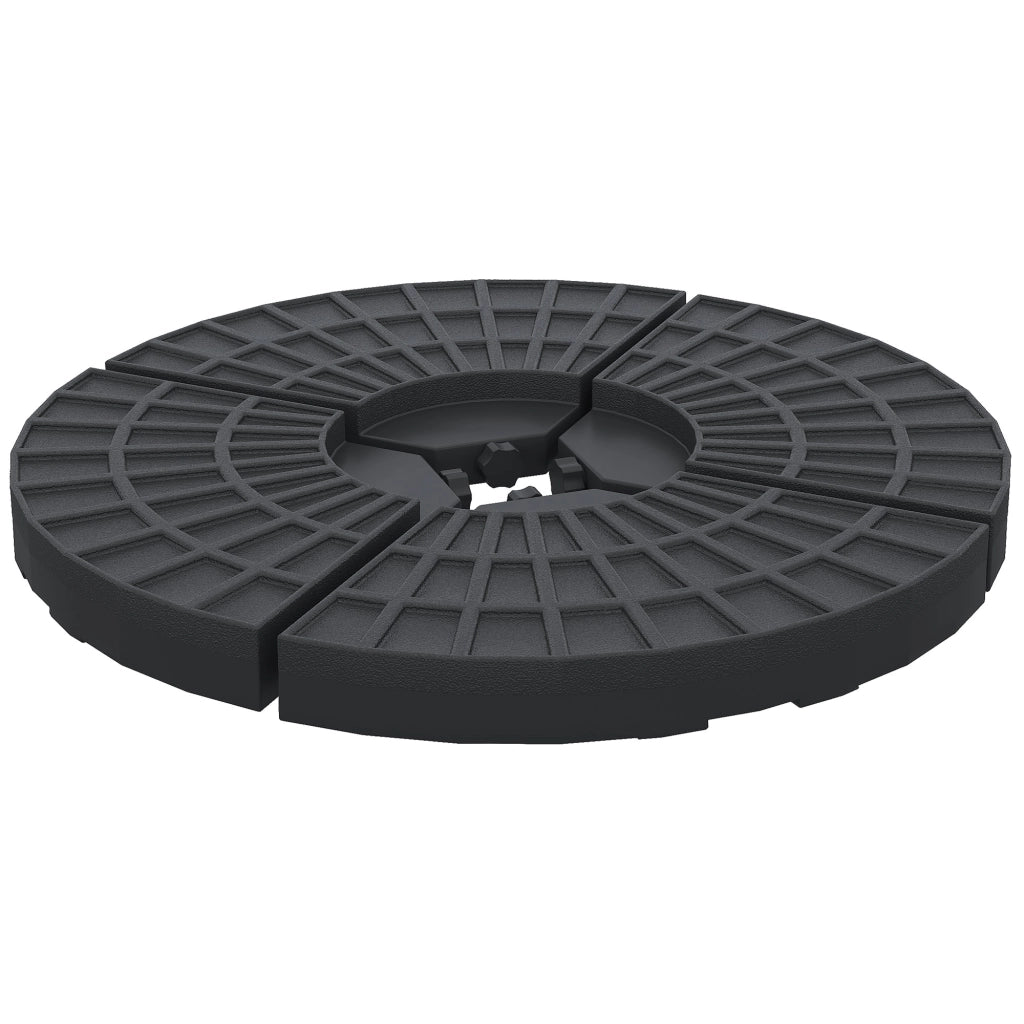 Base per Ombrellone 4 Pezzi Riempi con Acqua 52 Litri ¨C zephmum ¨C Nero