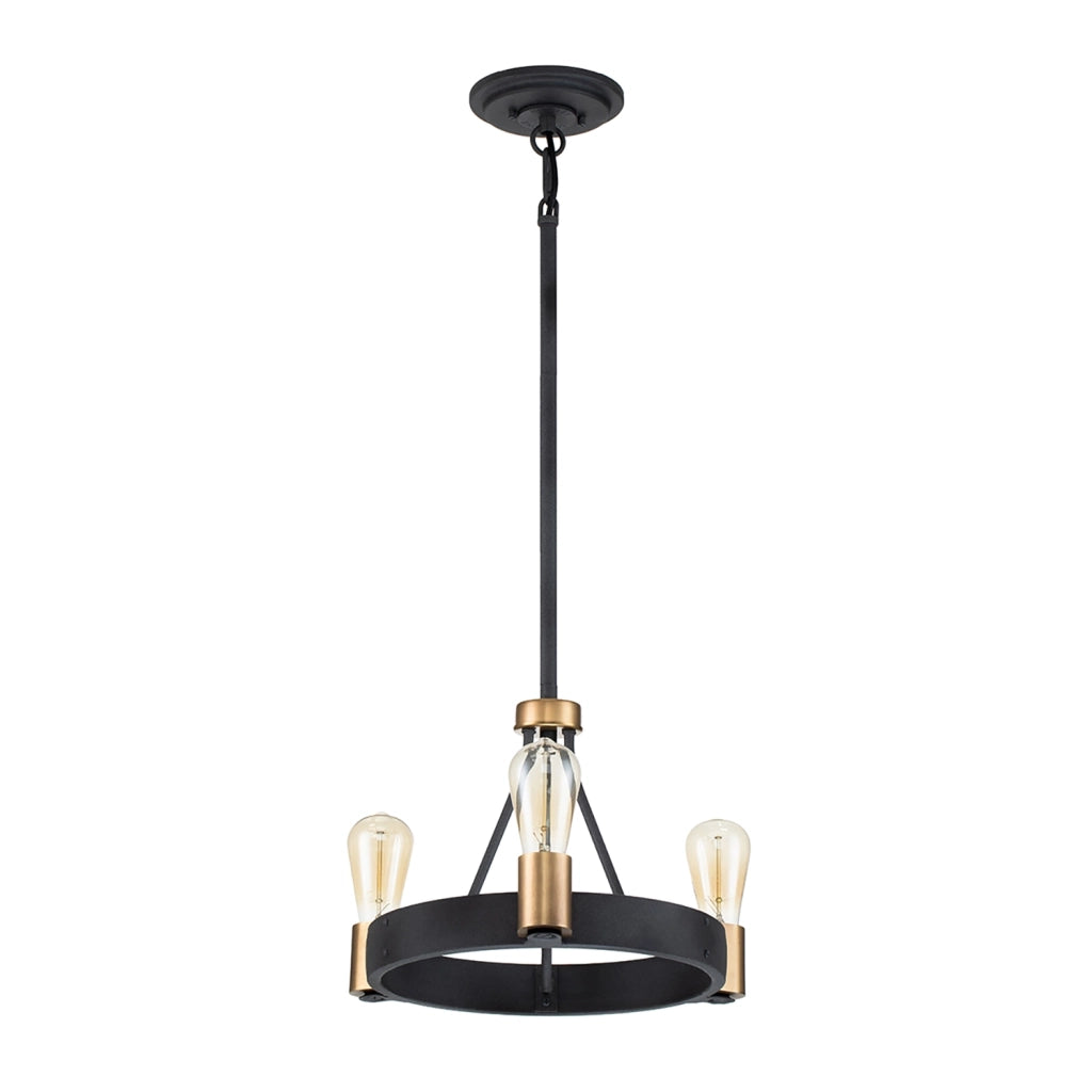 Lampadario Industrial Nordico Silas Acciaio Zinco Antico Ottone 3 Luci E27