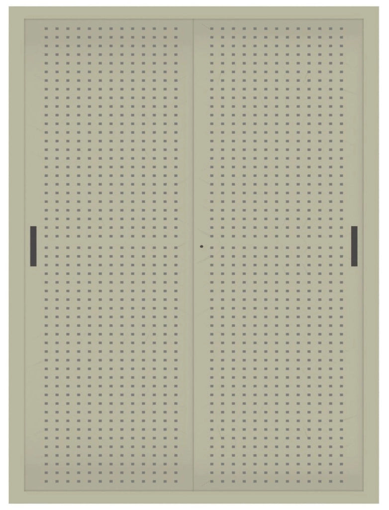Armadio archivio documenti con struttura metallica e ante forate scorrevoli cm. 150x45x200H