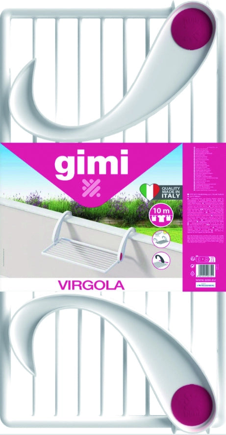 Gimi STENDIBIANCHERIA DA BALCONE VIRGOLA cm. 96x50x30 h Stenditura mt. 10