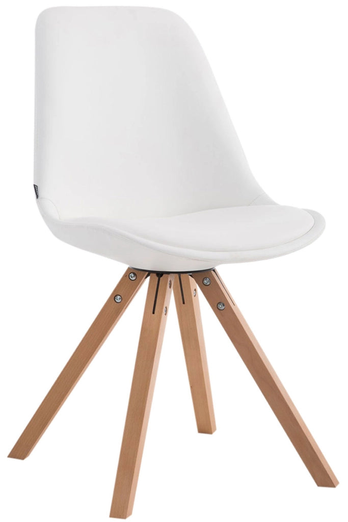 Sedia pranzo Laval in similpelle gambe quadrate natura,bianco