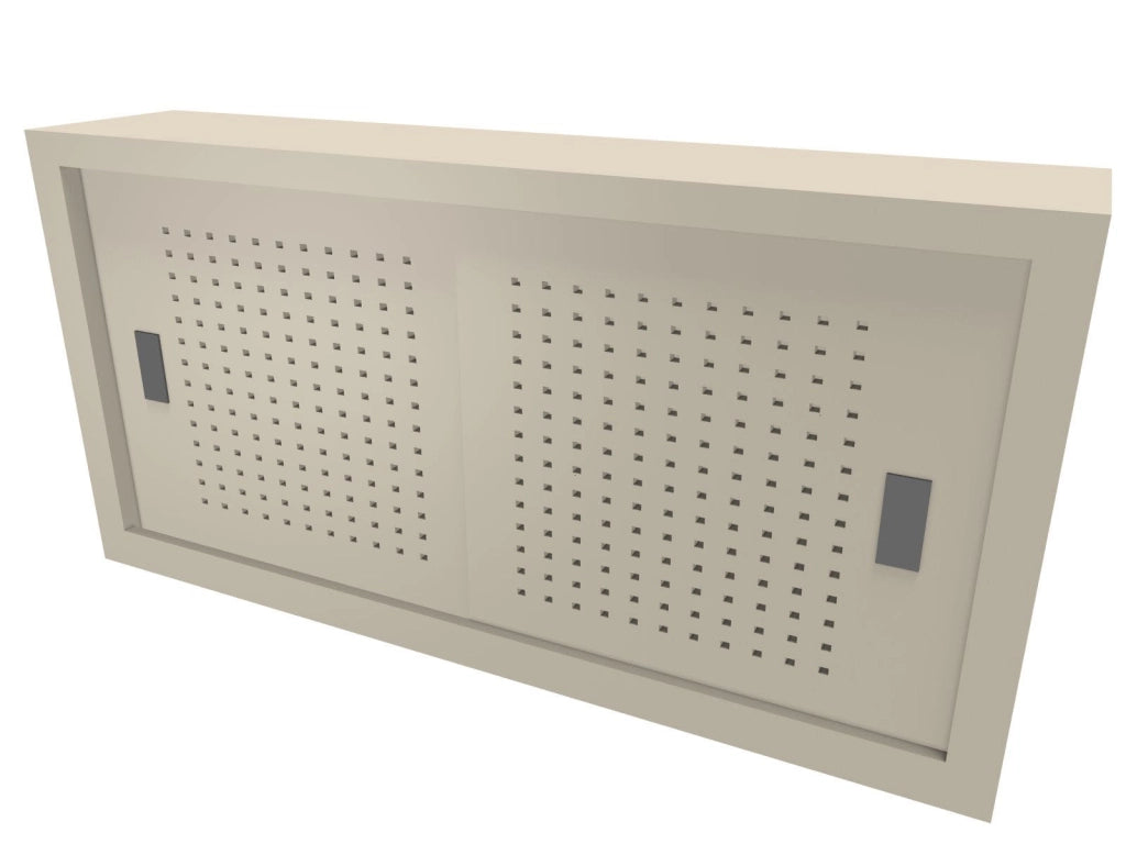 Armadio basso archiviazione con ante forate scorrevoli cm. 180x37,5x90H