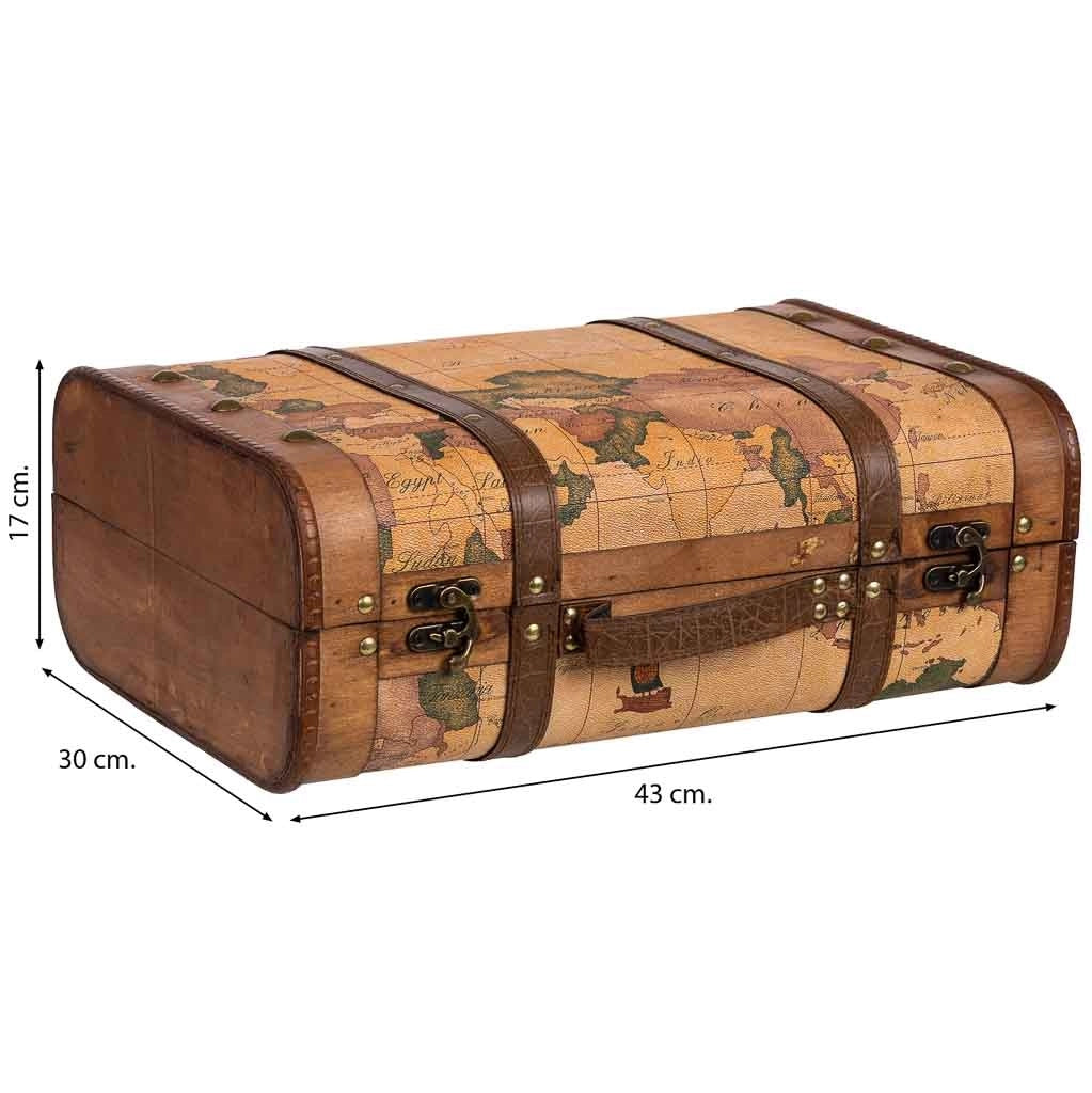 Valigia in legno marrone 43x30x17h cm