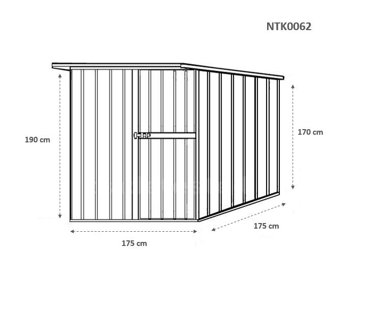 Box lamiera attrezzi casetta giardino in Acciaio Zincato 175x185cm x h1.92m - 70KG - 2,92mq - BIANCO