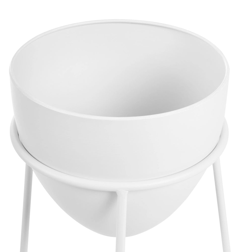 Portavaso Portapiante da Interno in Ferro Bianco 30 x 28 x 58 cm Stile Moderno