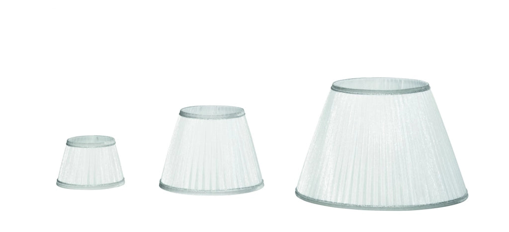 TC 3535 PARALUME DM.16CM ORGANZA BIANCO E ARGENTO PER ATTACCO E14