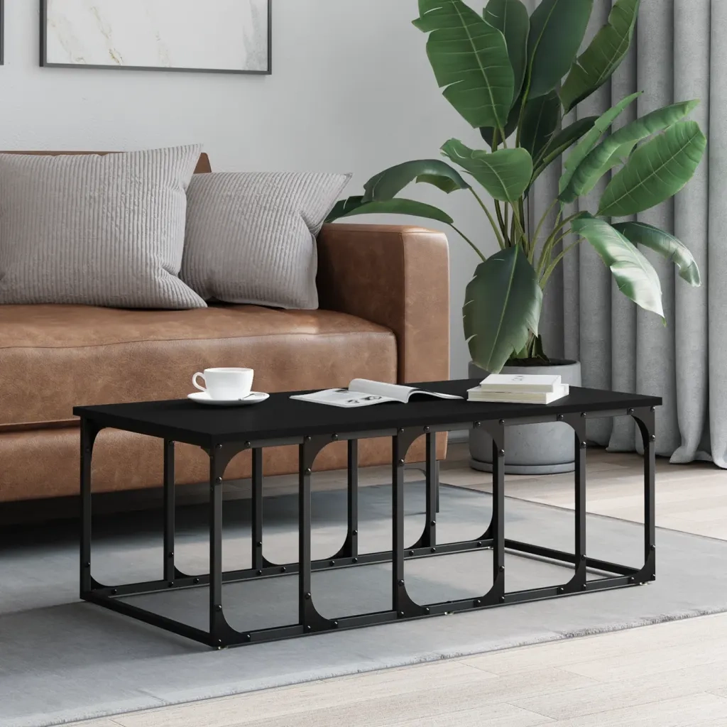Tavolino da salotto | Tavolino da caff¨¨ | Tavolino da Soggiorno Nero 100x50x35,5 cm in Legno Multistrato