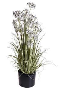 Pianta Artificiale allium Altezza 115 cm Bianco