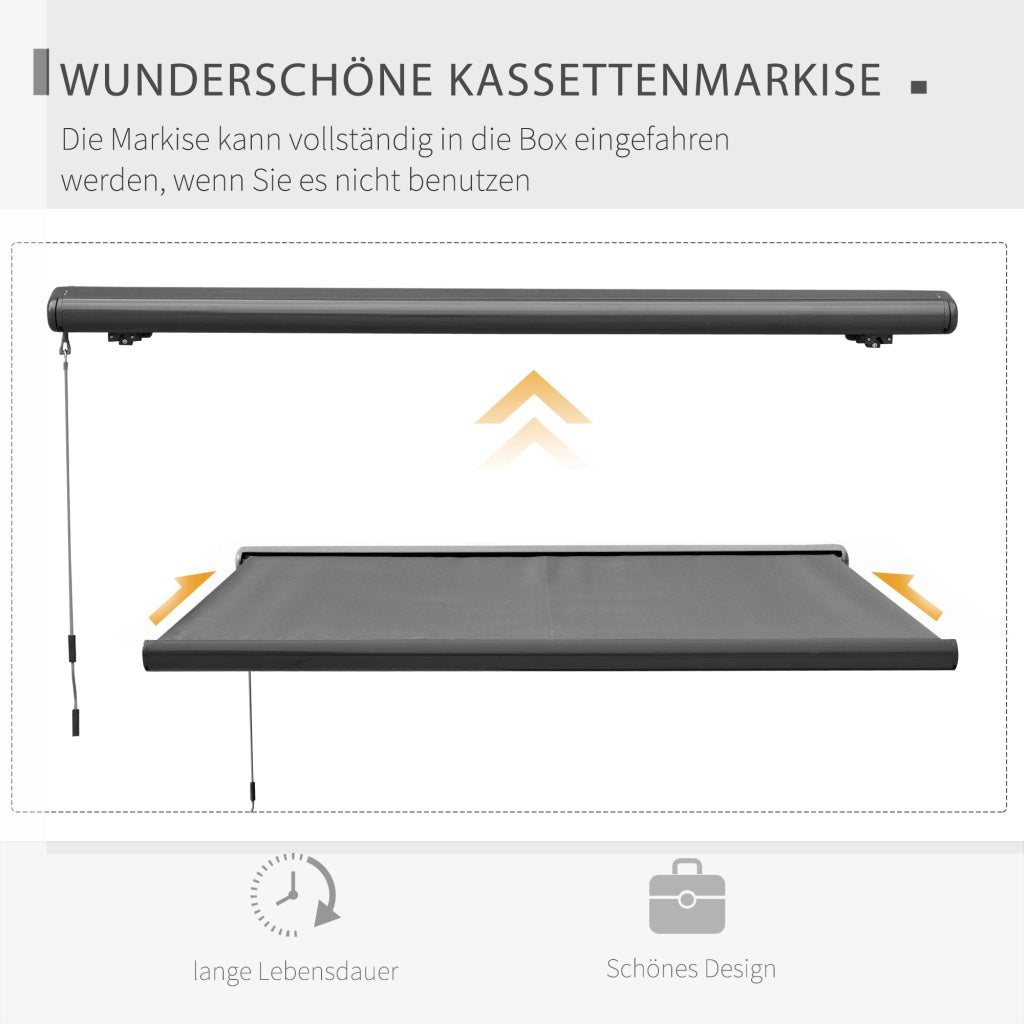 Tenda da sole elettrica ¨C zephmum ¨C grigio scuro, metallo, 300x250 cm
