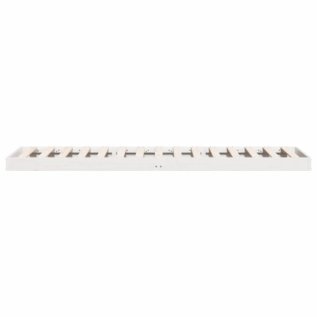 Struttura letto a terra Bianco 100 x 210 cm Pino massello 869737