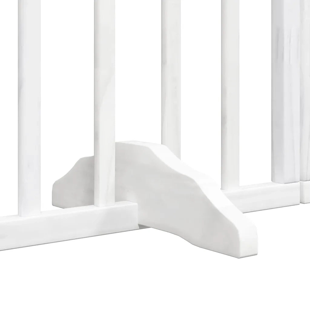 vidaXL Cancello Cani Porta Pieghevole Bianco 10 Pannelli 800 cm Pioppo