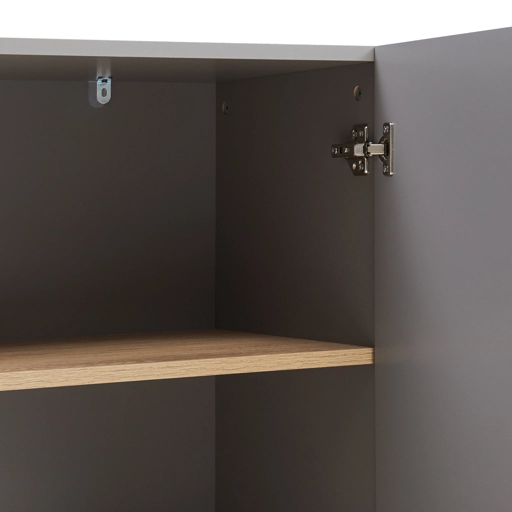 Credenza Bassa Starvili con 2 Ante Madia Moderna 75x76x38 cm Grigio [en.casa]