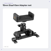 Adattatore a clip per telefono cellulare 15mm per staaf klem