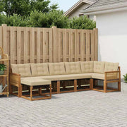 Set di divani da esterno 7 pz Naturale e Beige 3382101