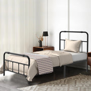 Letto con testiera alta, 90 x 200 cm, in metallo, con vano portaoggetti, in metallo, per letto degli ospiti, letto singolo