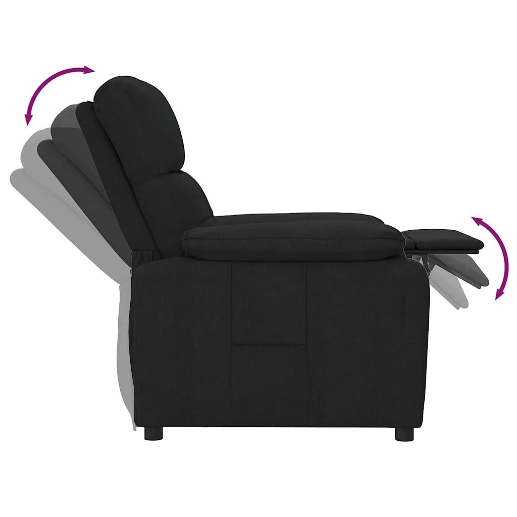 Divano Sedia-Poltrona Reclinabile in Tessuto Nero 943025