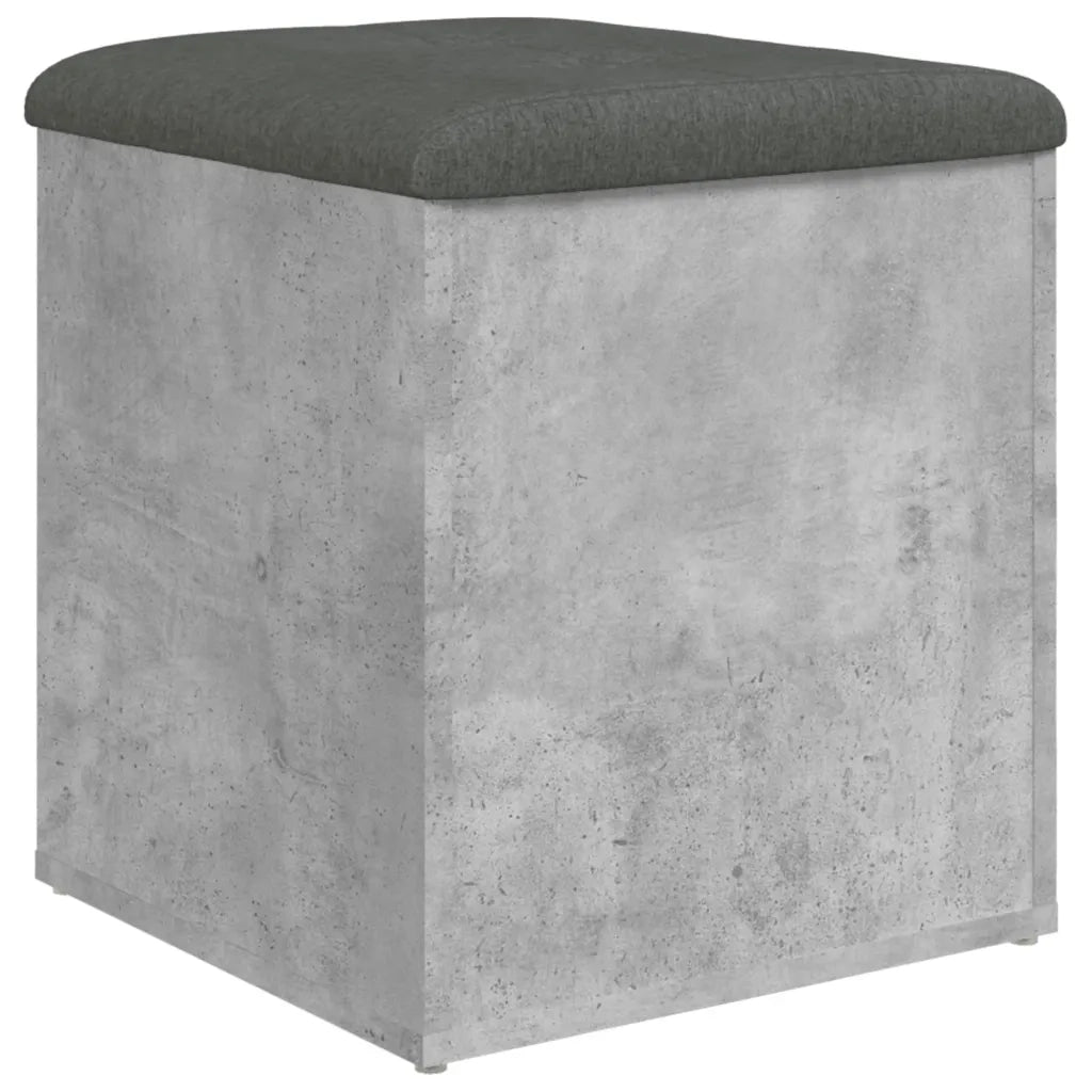 Panca Portaoggetti-Sgabello-Panca con Contenitore Grigio Cemento 42x42x45 cm Legno Multistrato