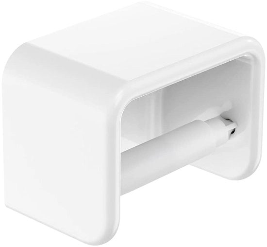 Supporto per carta igienica con coperchio ceramico, tubo, 145 x 110 x 95 mm, bianco