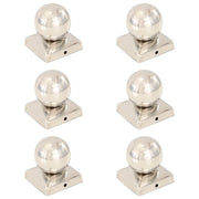 Tappi per Pali 6 pz EstremitÃ  a Globo in Acciaio Inox 101x101 mm