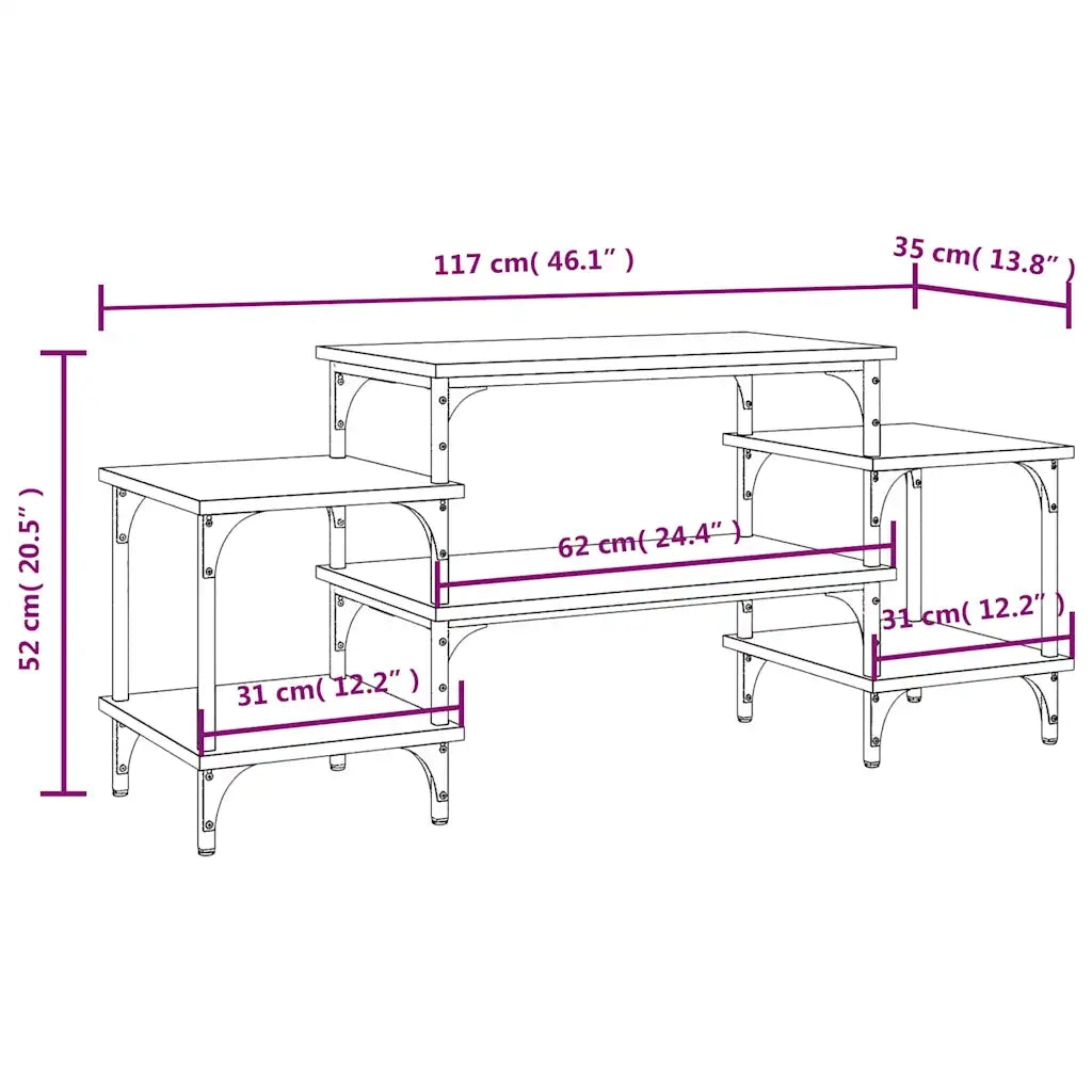 Mobile Porta TV Rovere Marrone 117x35x52 cm Legno Multistrato