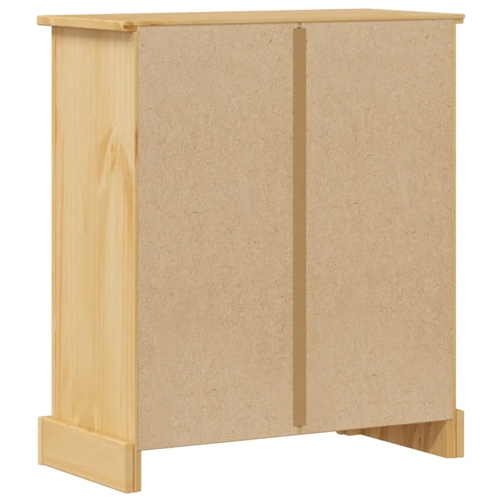 Mobiletto da bagno 70 x 33 x 80 cm con ampio spazio di stoccaggio rustico in legno di pino massiccio 02_0057604