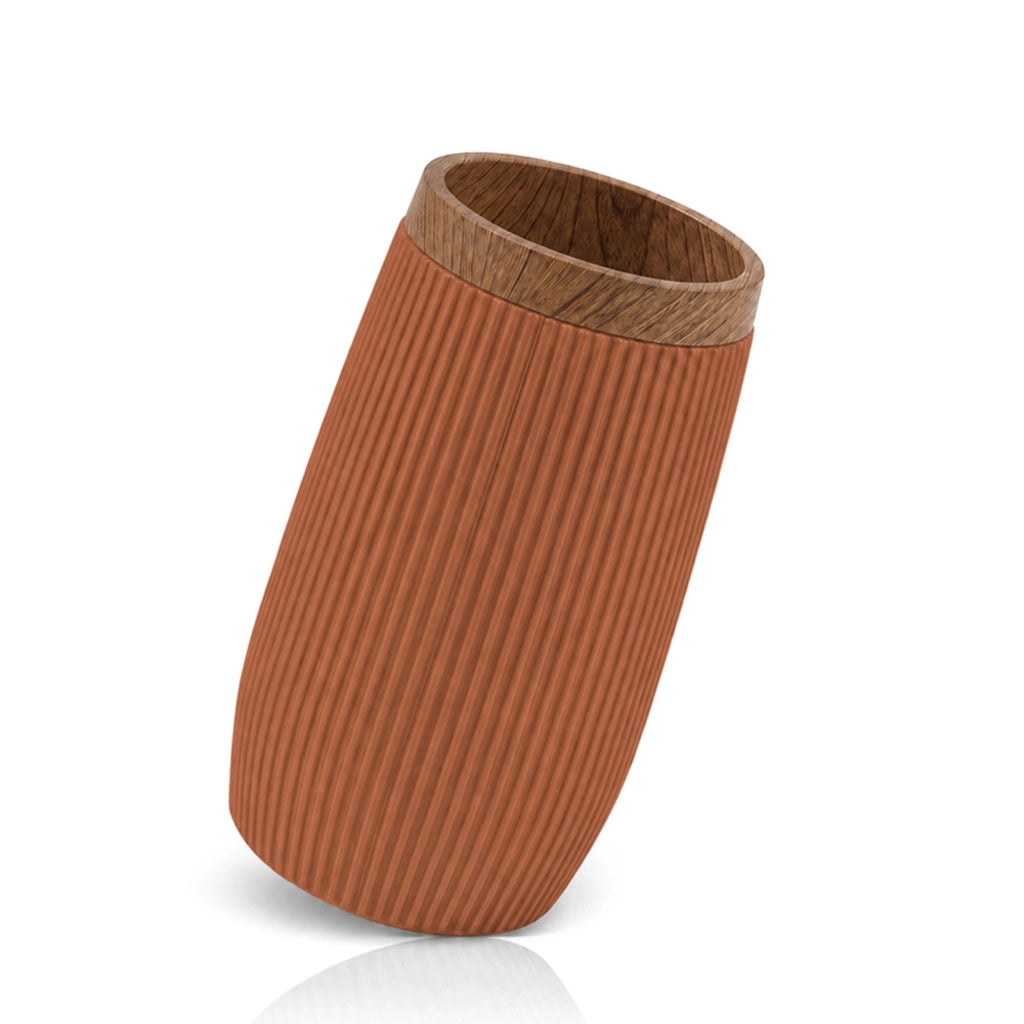 Set accessori bagno con dispenser e due portaspazzolini terracotta Blob