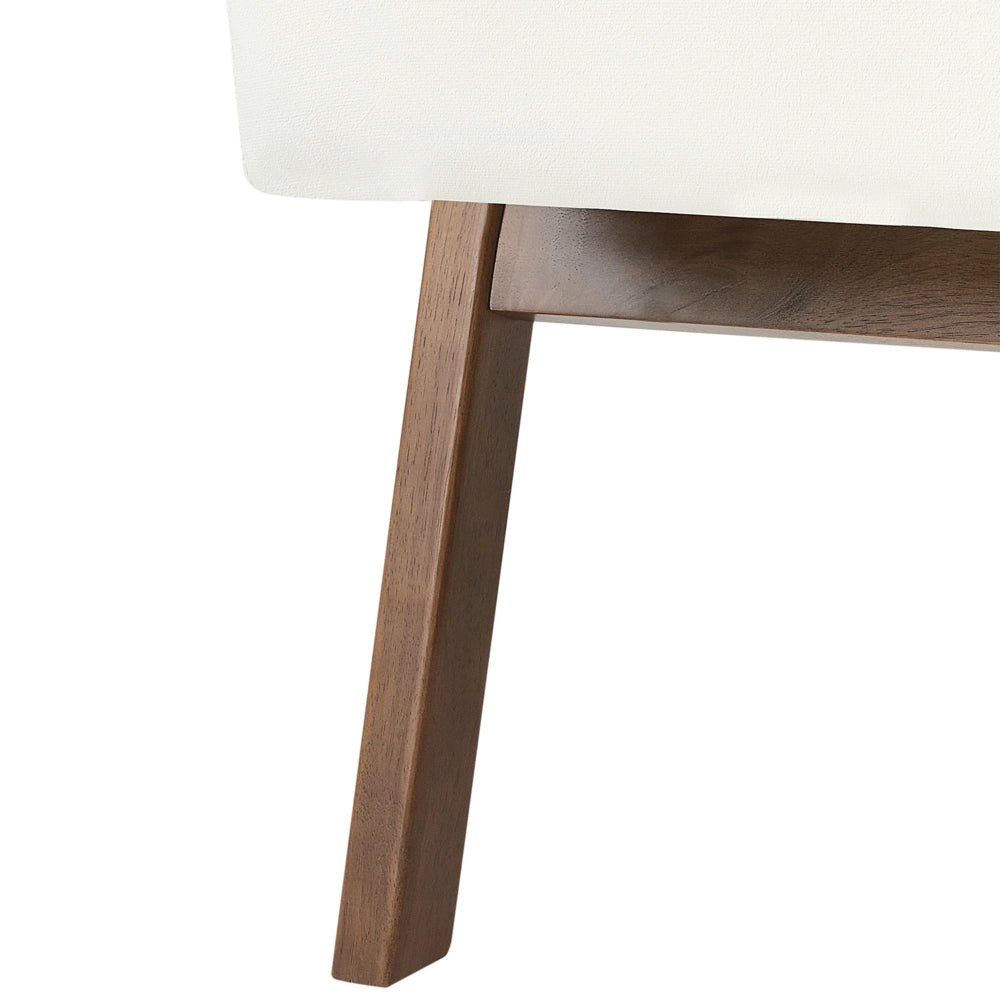 Poltrona Bianco Poliestere Velluto Rivestimenti Design Retrò Struttura in legno Braccioli Soggiorno
