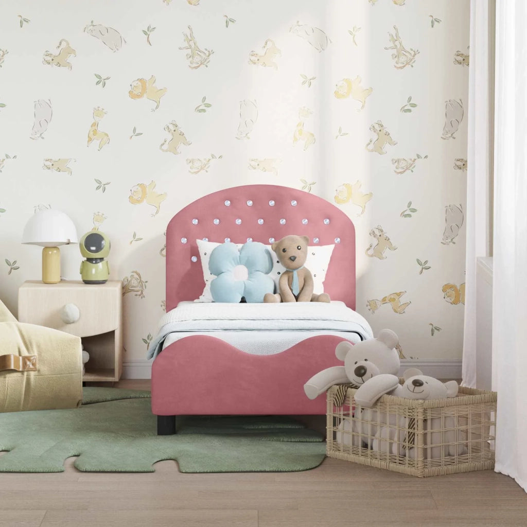 Struttura letto per bambini con testata Rosa 70 x 140 cm