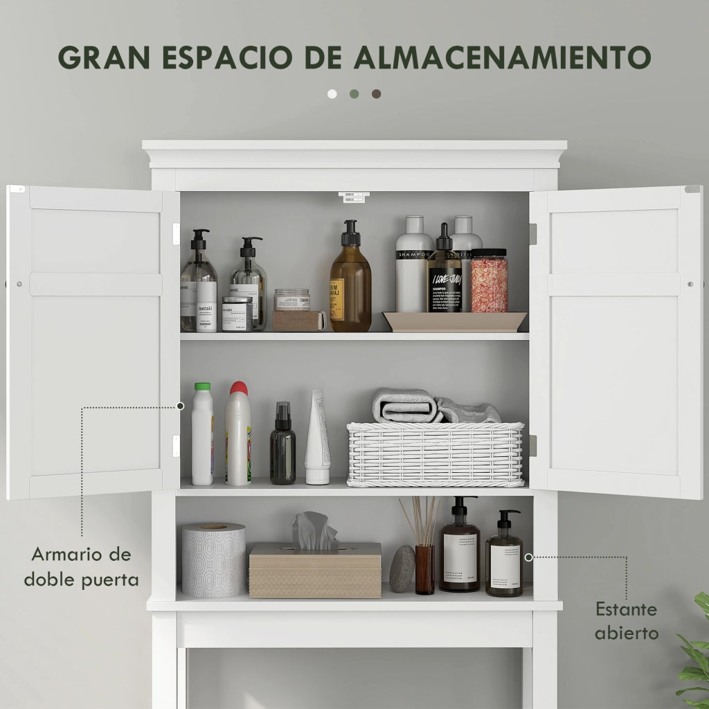 Mobile Bagno Sospeso 2 Ante con Ripiano Regolabile ¨C Zephmum ¨C 70x20x175 cm Bianco